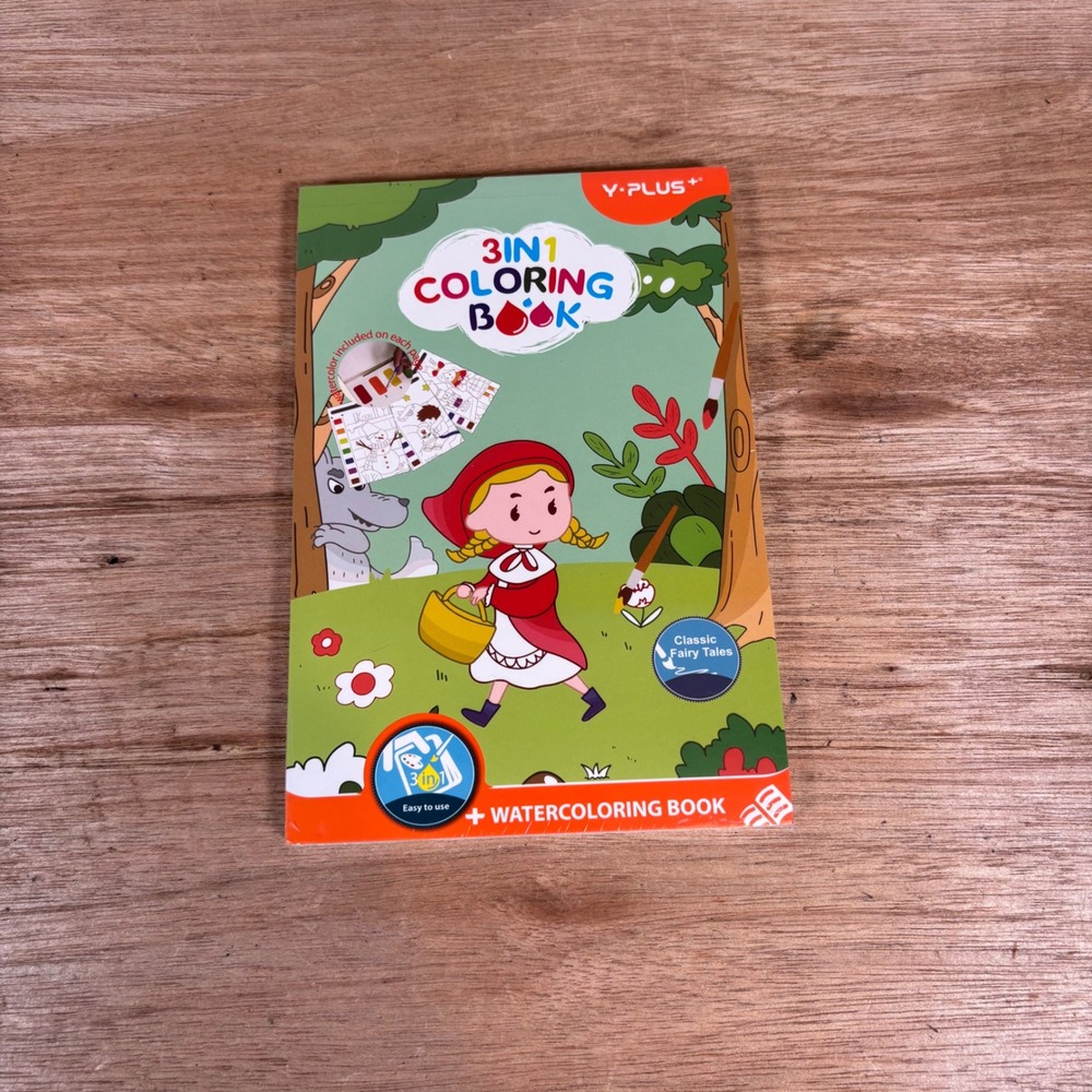 Y-PLUS 3-in-1 Watercolor Coloring‎ Book Classic Fairy Tales Kids Activity